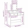 vidaXL Dressing Table Brown 100 x 41 x 140 cm Engineered Wood