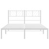 vidaXL Metal Bed Frame without Mattress with Headboard White 120x190cm
