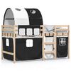 vidaXL Kids' Loft Bed with Tunnel without Mattress White&Black 90x190 cm Single