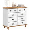 vidaXL Chest of Drawer ASKIM White 91 x 40 x 79 cm Solid Pine Wood