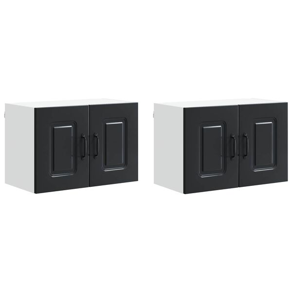 vidaXL Kitchen Cabinet with Storage Kalmar 2 pcs Black 60 x 31 x 40 cm