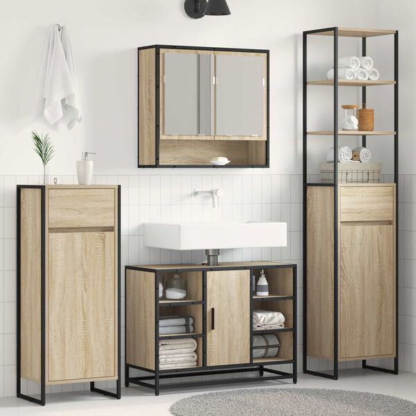 vidaXL Bathroom Cabinet Sonoma 40 x 30 x 180 cm Engineered Wood