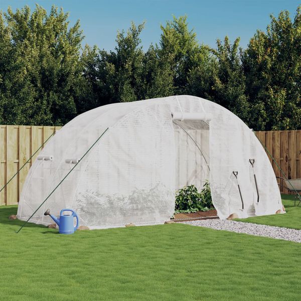 vidaXL Greenhouse with Steel Frame White 10 m&sup2; 5x2x2.3 m
