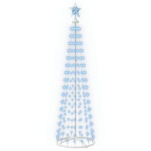 vidaXL LED Cone Christmas Tree 180 cm 250 LEDs Blue Steel White