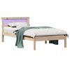 vidaXL Bed Frame with Headboard Brown 80 x 200 cm Solid Pine Wood