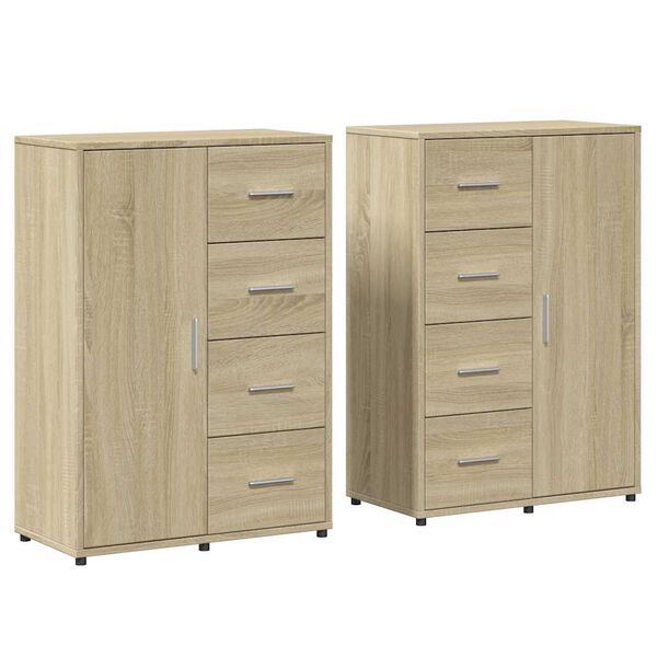 vidaXL Sideboards 2 pcs Sonoma Oak 60x31x84 cm Engineered Wood