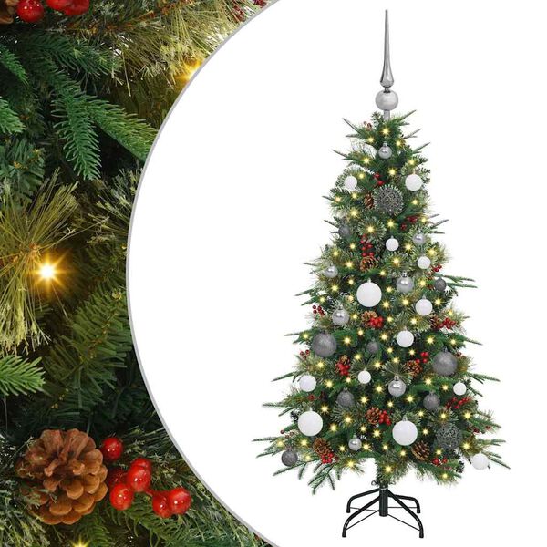 vidaXL Artificial Hinged Christmas Tree Green 120 cm PE and PVC