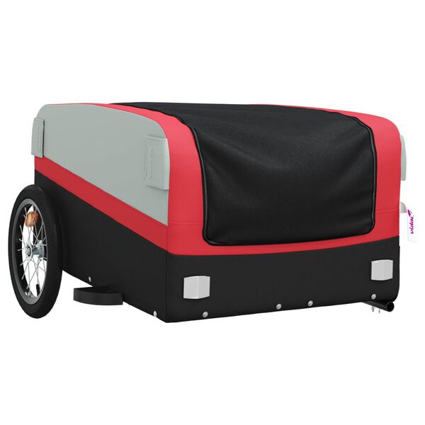 vidaXL Bike Trailer Black and Red 45 kg Iron