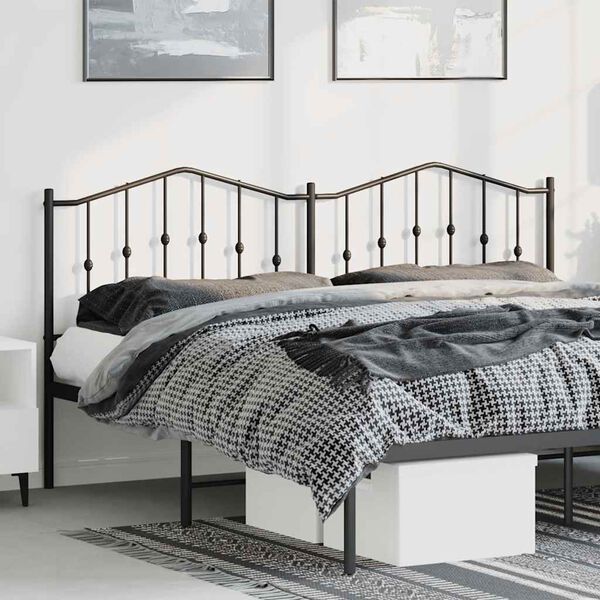 vidaXL Metal Replace Headboard Black 180 cm