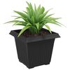 vidaXL Square Flower Pot 6 pcs Black 20 x 20 x 16 cm Plastic
