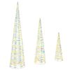 vidaXL Christmas Tree 3 pcs 90 LEDs Warm white 20 x 20 x 80 cm PET