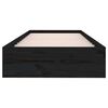 vidaXL Bed Frame without Mattress Black Solid Wood 75x190 cm Small Single