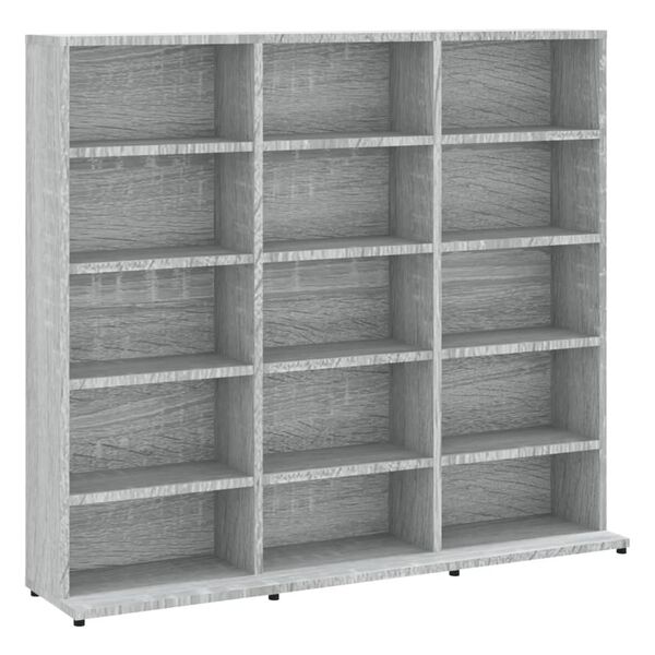 vidaXL CD Cabinet Grey Sonoma 100x23x89.5 cm Engineered Wood