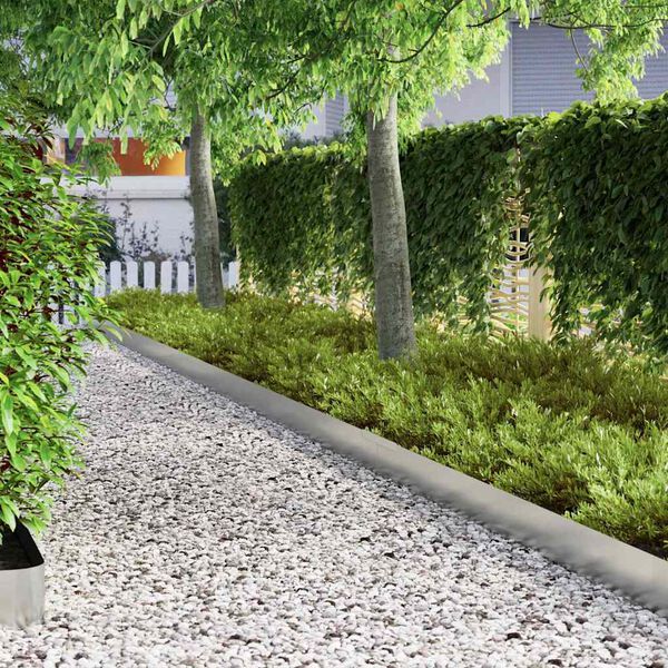 vidaXL Lawn Edging Silver 450 x 0.05 x 15 cm Galvanised Steel