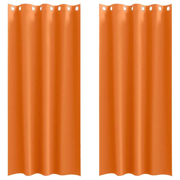 vidaXL Blackout Curtains with Rings 2 pcs Bright Orange 225 x 140 cm