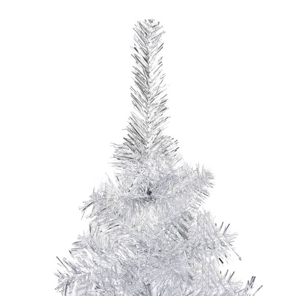 vidaXL Artificial Pre-lit Christmas Tree with Ball Set Silver 150 cm PET