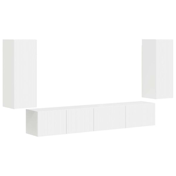 vidaXL TV Cabinet Set 4 pcs White Engineered Wood