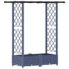 vidaXL Raised Bed with Trellis and Roof Grey 122.5 x 40 x 121 cm PP