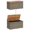 vidaXL Garden Storage Box Grey 110x50x54 cm Poly Rattan Acacia Wood