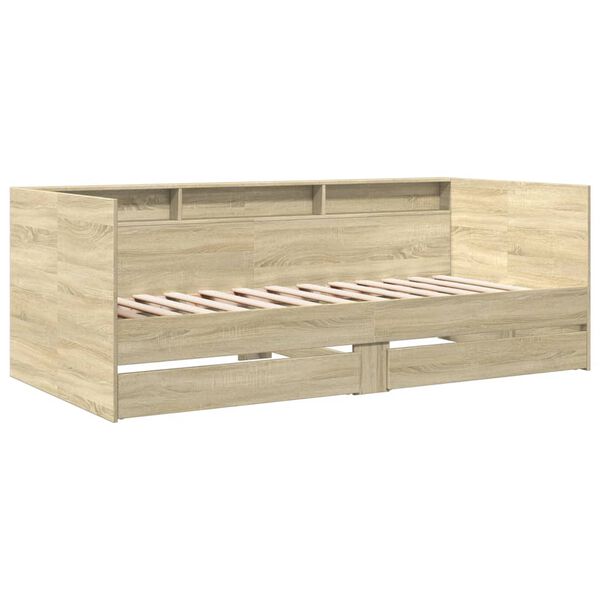 vidaXL Daybed with Drawers without Mattress Sonoma Oak 90x190 cm Single