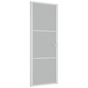 vidaXL Interior Door 76x201.5 cm White Matt Glass and Aluminium