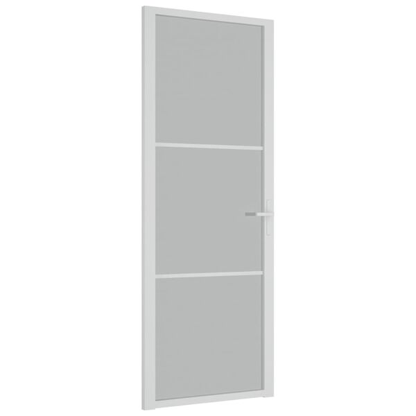 vidaXL Interior Door 76x201.5 cm White Matt Glass and Aluminium