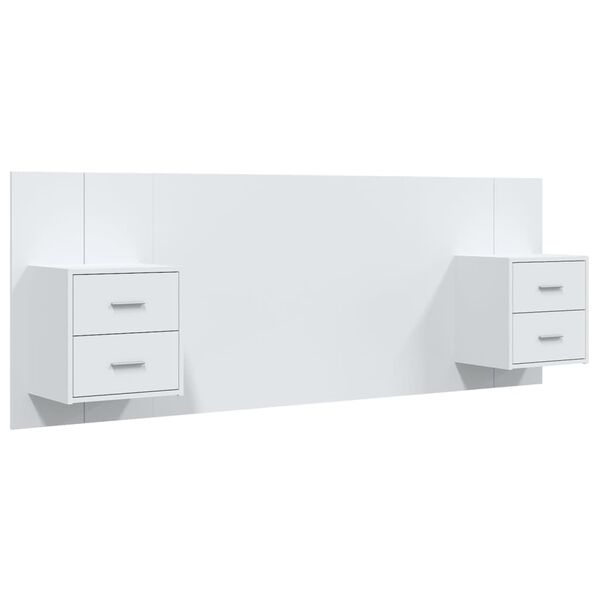 vidaXL Bed Headboard with Cabinets White Engineered Wood