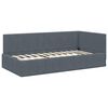 vidaXL Corner Bed Frame with Headboard Dark Grey 90 cm x 200 cm Velvet