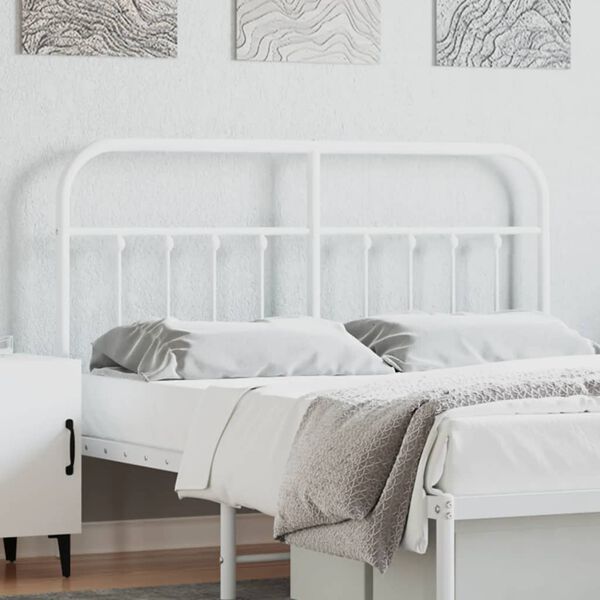 vidaXL Metal Replace Headboard White 135 cm