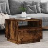 vidaXL Coffee Table with LED Lights Smoked Oak 50x49x40 cm
