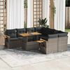 vidaXL 9 Piece Garden Sofa Set with Cushions Grey Poly Rattan Acacia