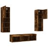 vidaXL 5 Piece TV Wall Units with LED Smoked Oak Engineered Wood