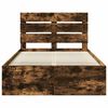 vidaXL Bed Frame Smoked Oak 120 x 200 cm Solid Pine Wood