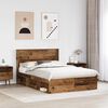 vidaXL Bed Frame with Mattress Old Wood 150 x 200 cm Solid Pine Wood