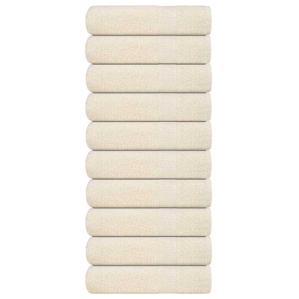 vidaXL Hand Towels "FROGN" 10 pcs Cream 50x100 cm 360 gsm