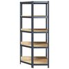 vidaXL 5-Layer Corner Shelf Anthracite Steel&Engineered Wood