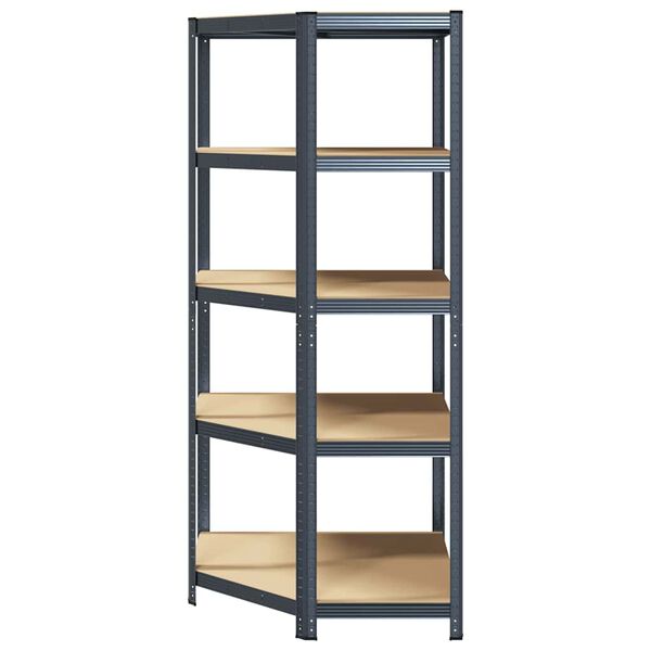 vidaXL 5-Layer Corner Shelf Anthracite Steel&Engineered Wood