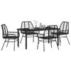 vidaXL Garden Dining Set 5 pcs Black Poly Rattan