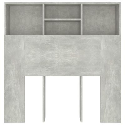 vidaXL Headboard Cabinet Concrete Grey 100x19x103.5 cm