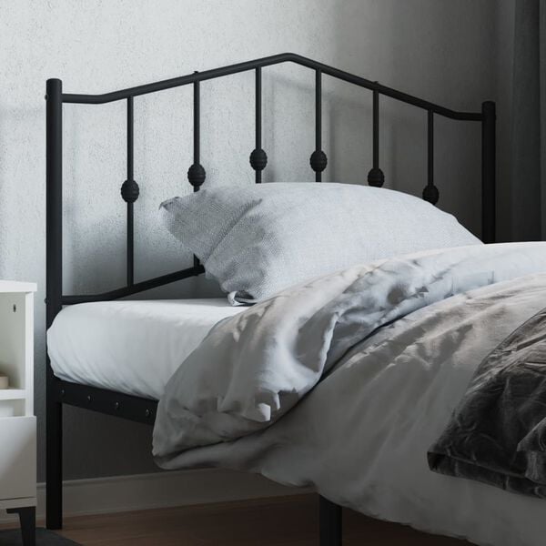 vidaXL Metal Replace Headboard Black 107 cm