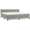 vidaXL Box Spring Bed with Mattress Light Grey 200x200 cm Velvet