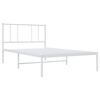 vidaXL Metal Bed Frame without Mattress with Headboard White 90x190cm