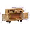 vidaXL Sideboard 80x30x65 cm Solid Rough Wood Mango