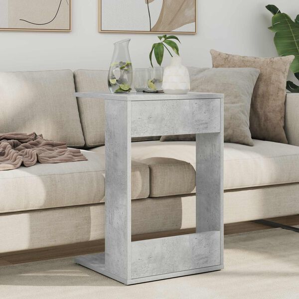 vidaXL Side Table Concrete Grey 40 x 38 x 62.5 cm Engineered Wood