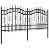 vidaXL Garden Fence Kampen with Spear Top Black 240x100 cm Steel