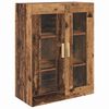 vidaXL Highboard Old Wood 69.5 x 34 x 180 cm Engineered Wood and Glass