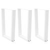 vidaXL Dining Table Legs V-Shape 3 pcs White 70x(72-73.3) cm Steel