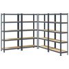 vidaXL 5-Layer Storage Shelves 4 pcs Anthracite Steel&Engineered Wood