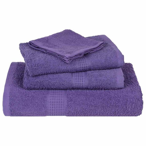 vidaXL 6 Piece Towel Set "FROGN" Purple 360 gsm