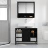 vidaXL Bathroom Furniture Set 2 pcs Black Oak Engineered Wood